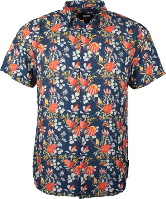 Camisa manga corta estilo floral INDICODE